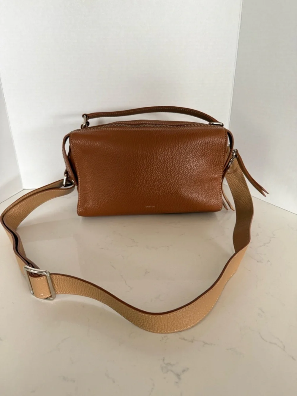 Ruskin Chester Bag Italian Leather Top Handle Crossbody Tan